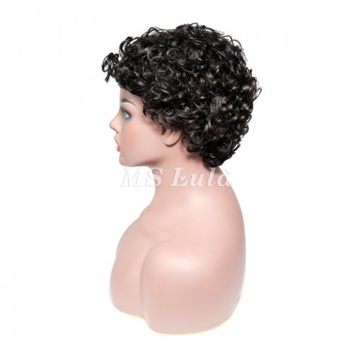 Natural Color Pixie Cut Human Hair Wig Machine-made Wig for Women | Human Hair Wig | Lace Front